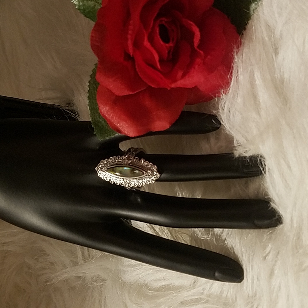 Silver Abalone Shell Ring